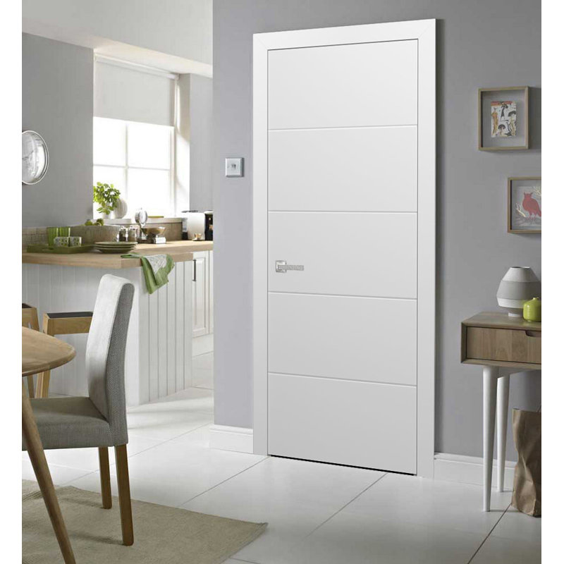 Porte blanche standard en bois manufacturé affleurant Planum, 30 po x 96 po
