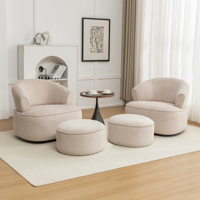 Chaise pivotante rembourrée en polyester avec repose-pieds