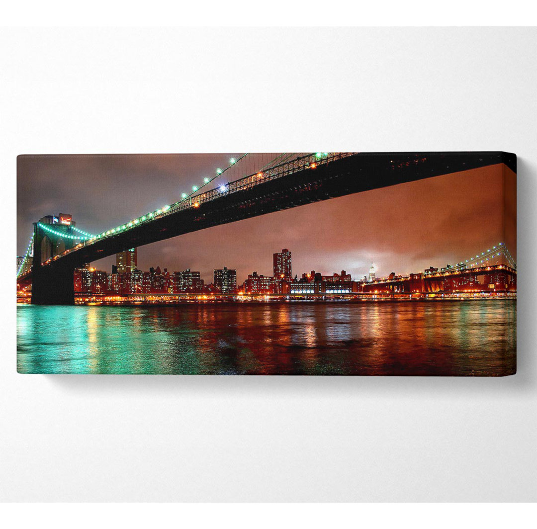 Brooklyn Bridge New York bei Nacht - Kunstdrucke auf Leinwand