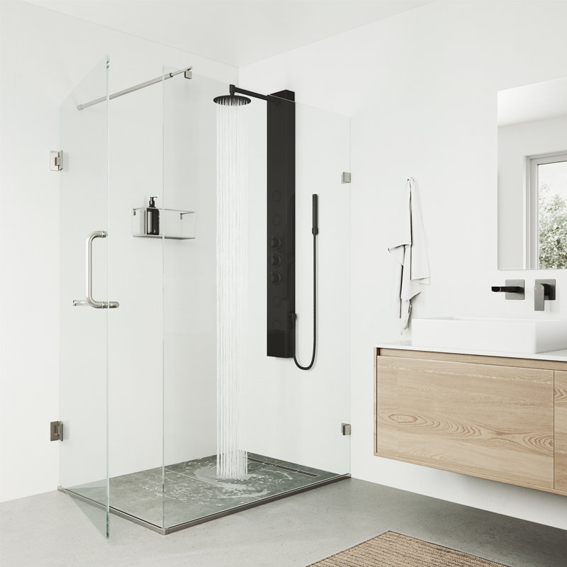 Panneau de douche 59 "avec tête fixe Ellington, Noir mat