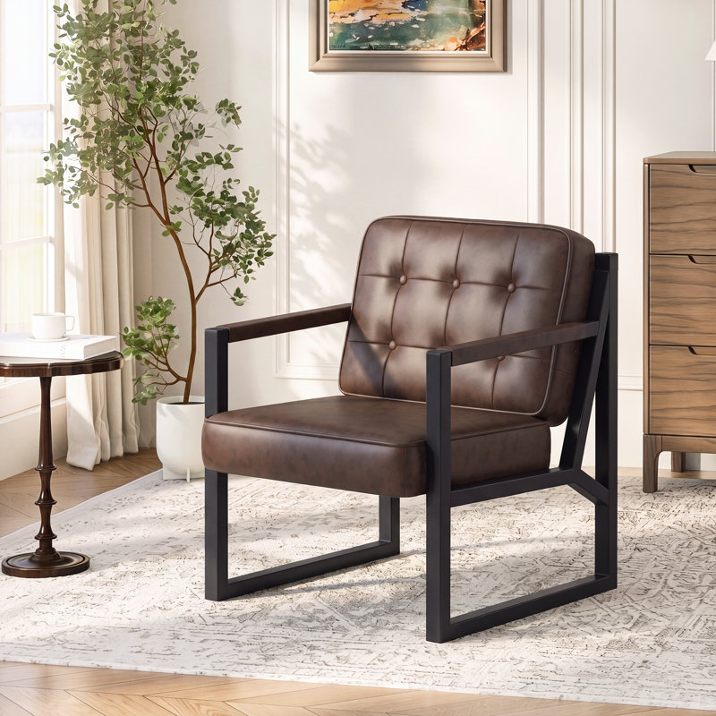 Fauteuil d'appoint Modern, Similicuir cacao