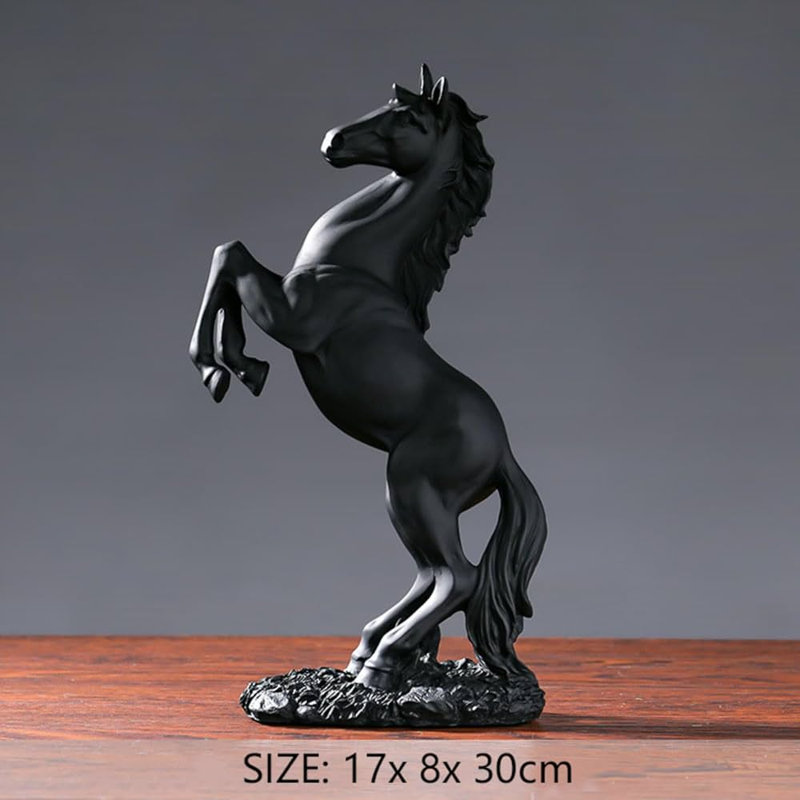 Modern Flying Horse Statue For Home Décor, Black