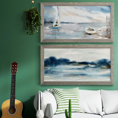 «Panoramic Coast», ensemble de 2 peintures sur toile encadrées