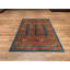 Tapis bleu original en laine et coton noué à la main
