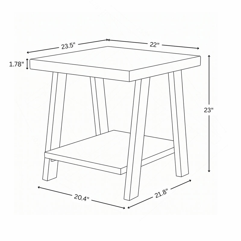 Table d'appoint contemporaine en bois, rouge