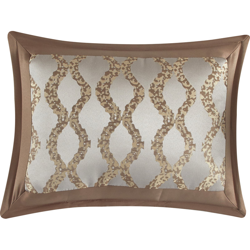 Queen Burgundy and Beige Microfiber 10-Piece Comforter Set