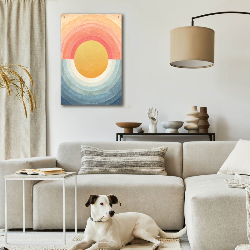 «Retro Vibes Abstract» par Danhui Nai, art mural en verre acrylique, H 36 po x l 24 po x P 0,2 po