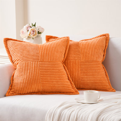 Housse de coussin carré en velours côtelé
