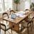 6-Person Rectangular Solid Wood Dining Table Set with Chairs-1100890701
