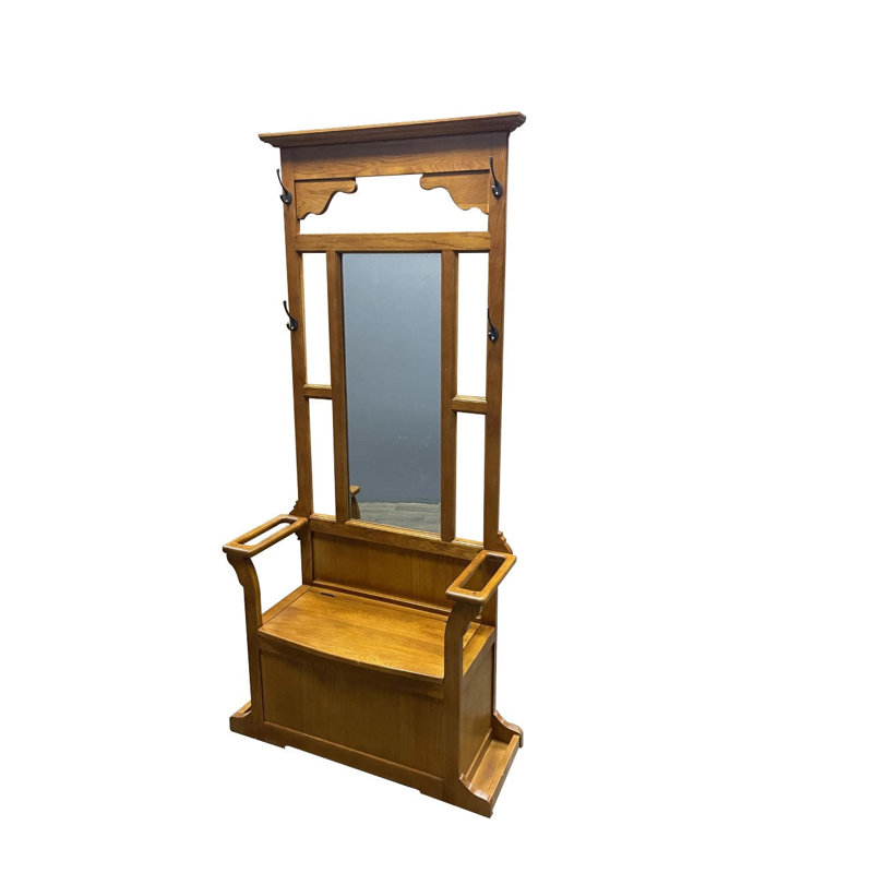 Oak Hall Tree with Storage Trunk, Natural