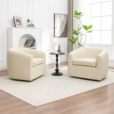 Morre Upholstered Swivel Barrel Chair