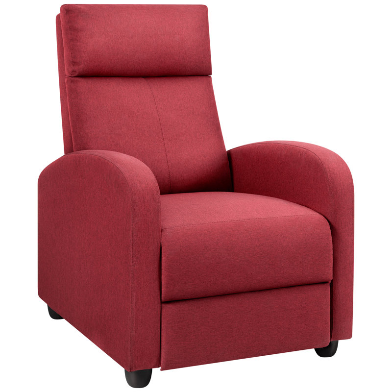Fauteuil inclinable large de 28,8 po Kraker, Mélange de polyester rouge