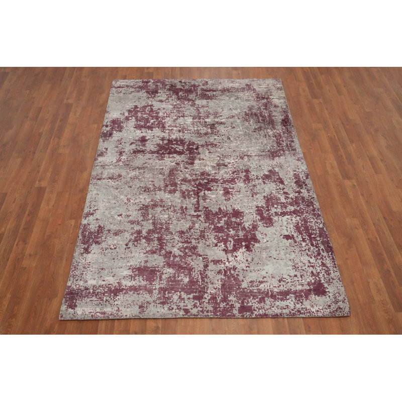 Distressed Look Abstract Area Rug 5x8