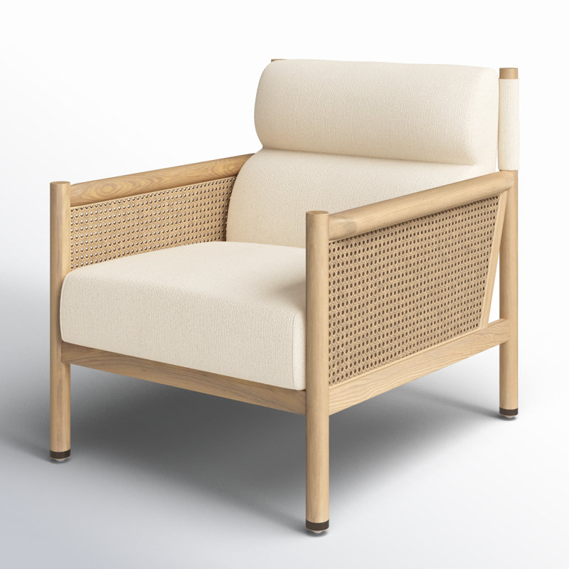 Kempsey Armchair, White Polyester Blend