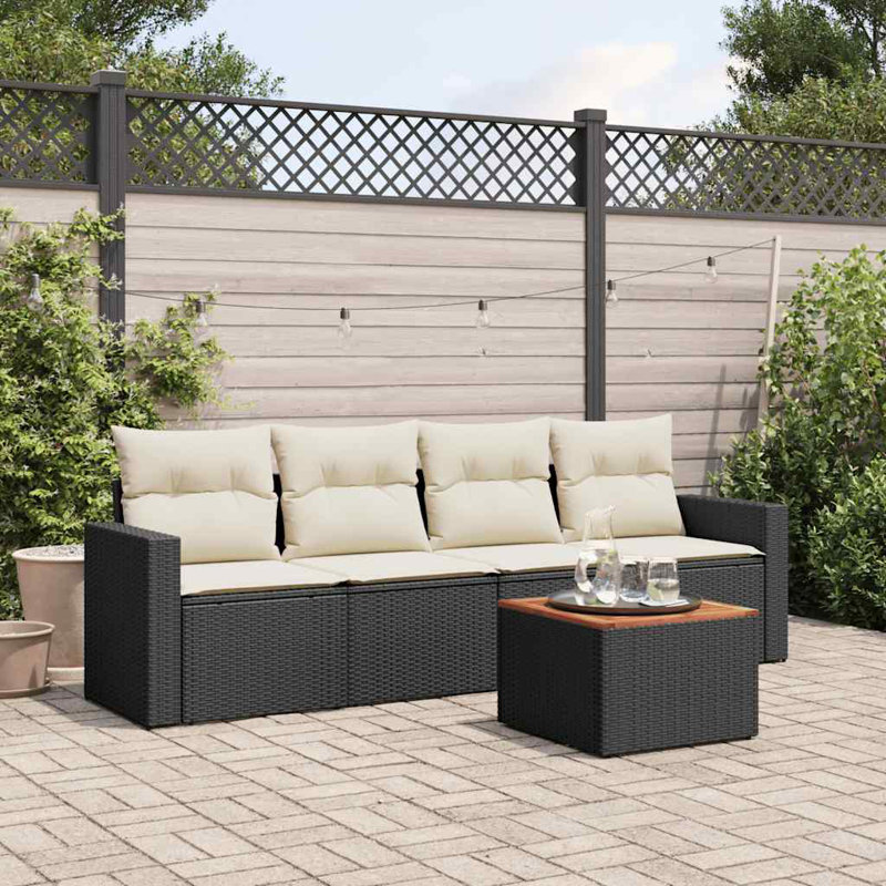 Ensemble de canapé de jardin noir et blanc pour l'extérieur