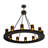 Chantella 12 - Light Steel Dimmable Wagon Wheel Chandelier