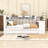 Full Size Daybed with Drawers, Desk, LED Light and Charging Station-280512930