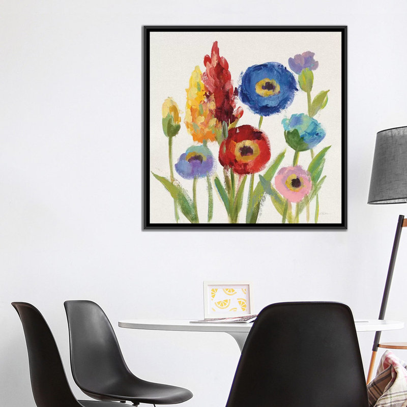 «Wild Garden I», impression sur toile tendue, H 26 po x l 26 po x P 1,5 po, Toile avec cadre noir, Pas de tapis