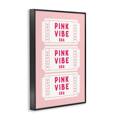 Pink Vibe Era Tickets Framed Giclee, design by Lettered and Lined