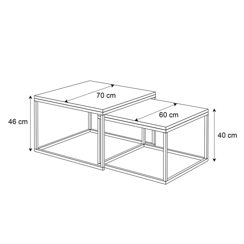 Arianit Frame Coffee Table, Black, High-gloss black