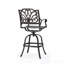 Tabouret de bar pivotant en fonte d'aluminium