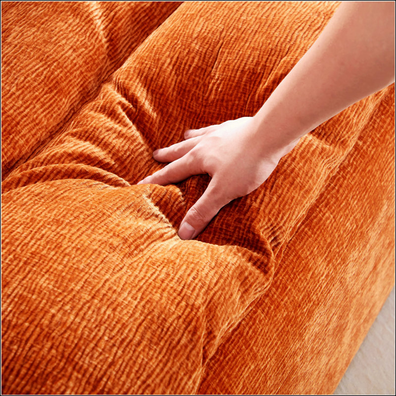 Single Chair Sofa, Orange Poyester
