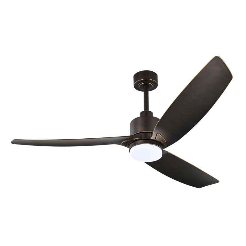 Heshor 3-Blade Led Lighted Ceiling Fan With Remote, Oil Rubbed Bronze