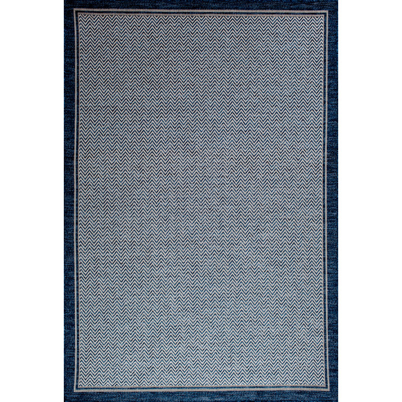 Ebern Designs Hampton Prinkalia Blue Area Rug, Rectangle 6'7" x 9'6"