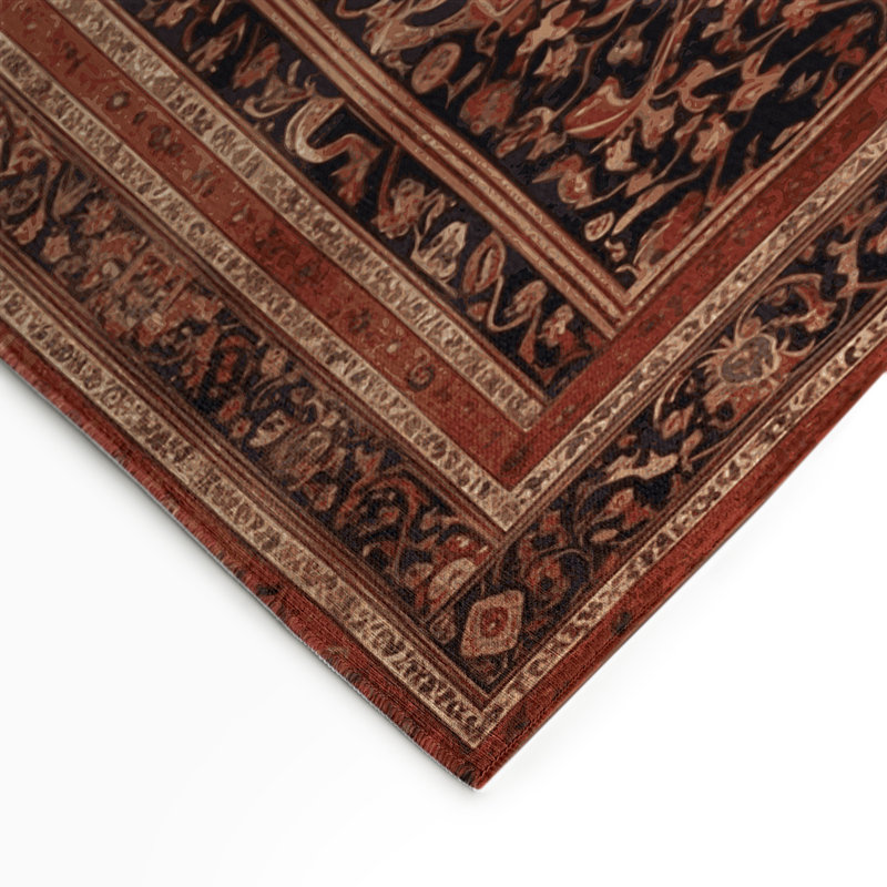 Tapis d'intérieur et d'extérieur brun Persian, Rectangle 5 pi x 7 pi
