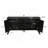 Refined Industrial 4-Door Credenza With Wooden Arc Legs & Bronze Clasps – Advanced Storage Design, Solid Craftsmanship, Black-712670982