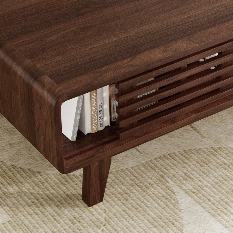 Modern Coffee Table With Storage, Brown