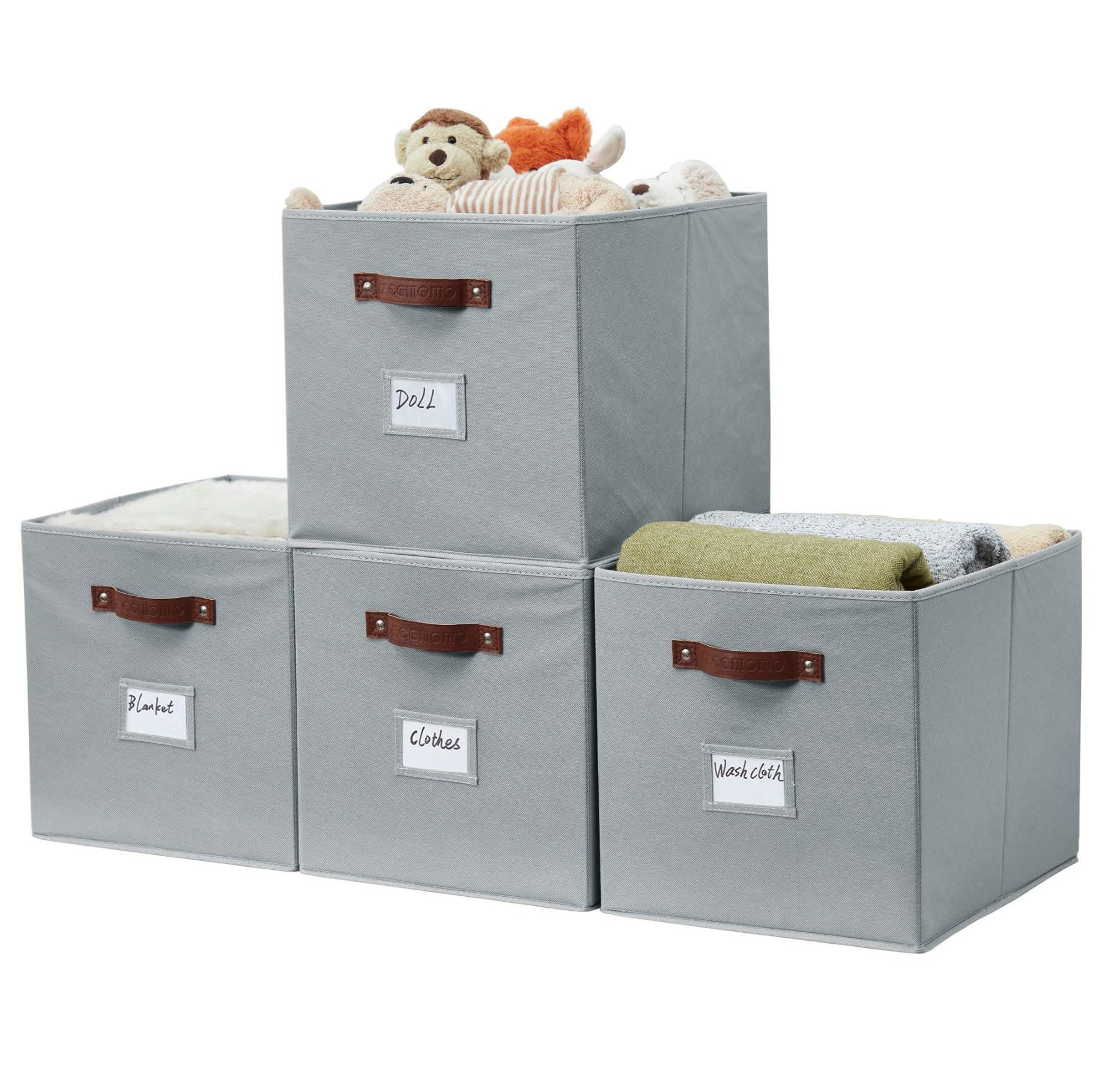 COOREL Storage Baskets 13X15x13 Storage Cube Bins With Label Holders(Kallax / 4Pcs) Wayfair