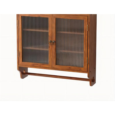 Glass Door Vintage Double Door Wall Cabinet