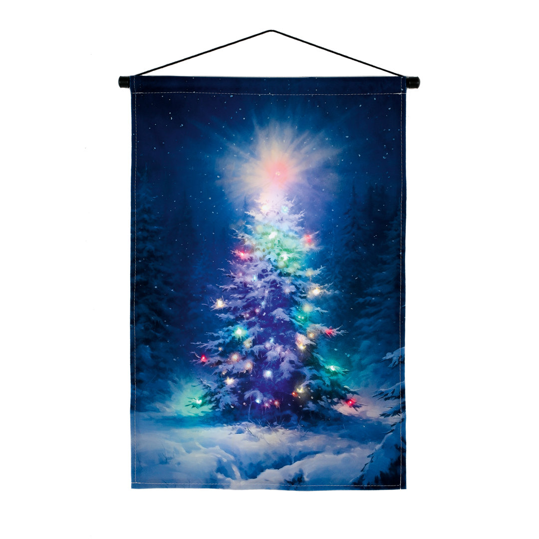 60cm Lit Christmas Tree Banner Tapestry