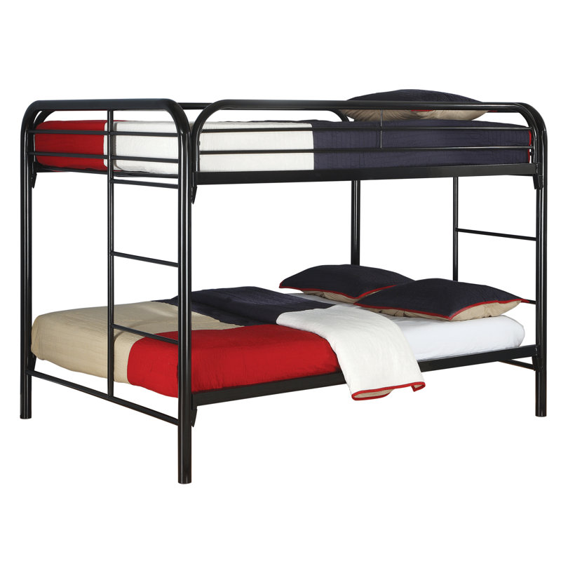 Lit plateforme superposé Armrong, Noir, Double sur double