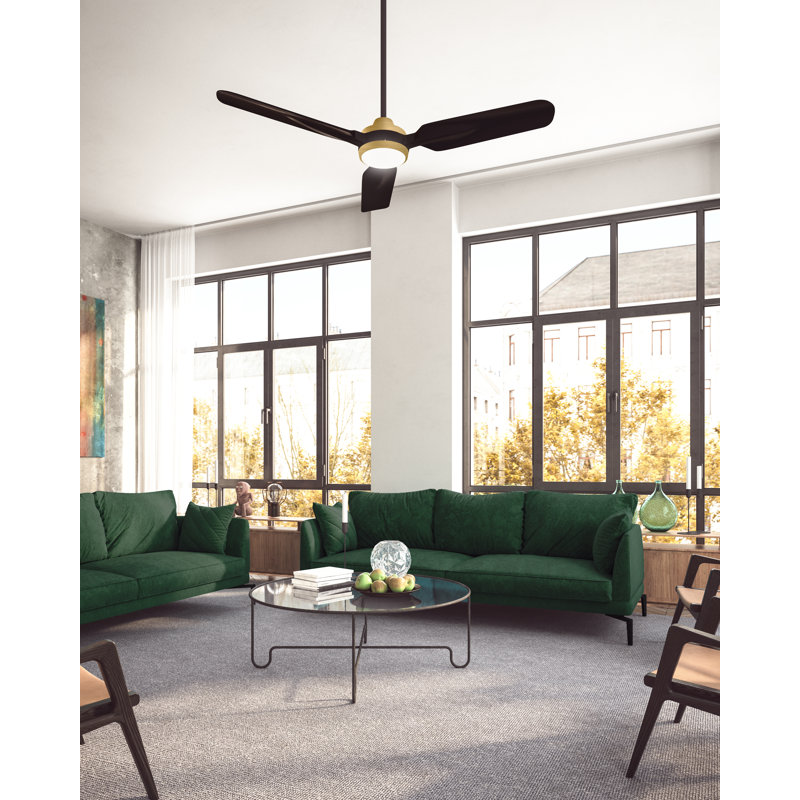 Fremont Ceiling Fan with LED Lights, Brushed Gold