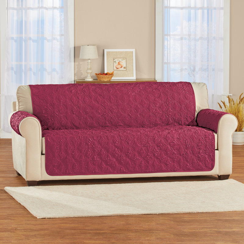 Housse de meuble matelassée à motif embossé Ogee, Polyester taupe