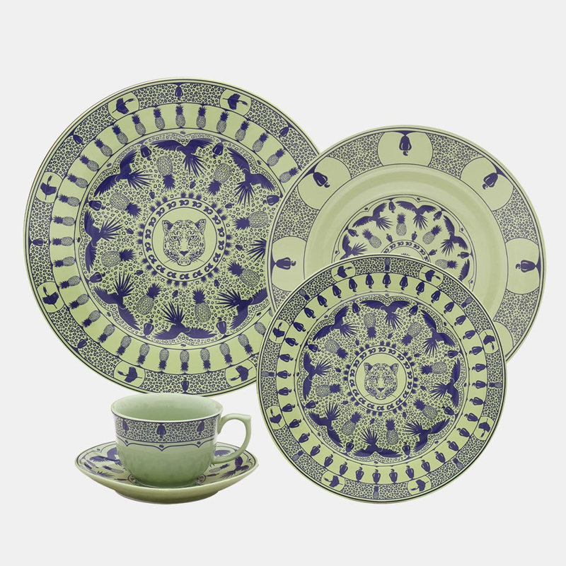 Service de table 20 pièces Oxford Flamingo Terra Brasilis, Rainforest Porcelain, service pour 4