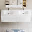 Meuble-lavabo blanc moderne (avec meuble-lavabo et lavabo) avec rangement