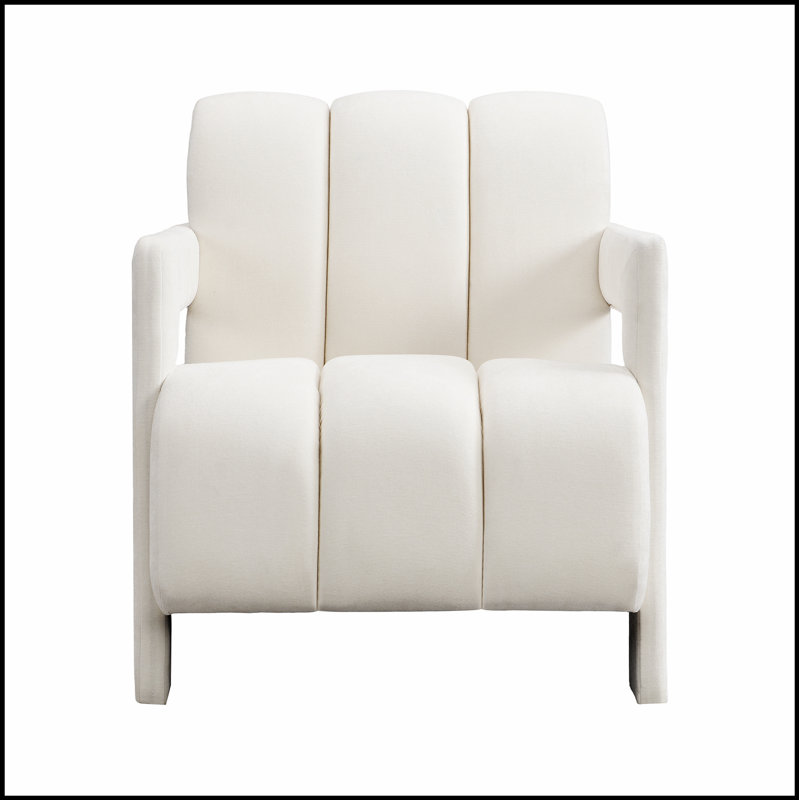 Fauteuil de loisirs moderne minimaliste de 26,3 po avec accoudoirs en forme de L et tissu en polyester durable pour une assise confortable