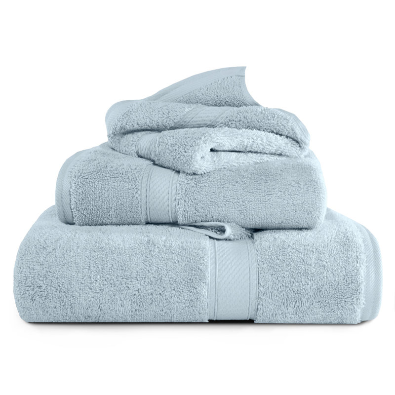Scotia Egyptian Cotton Bath Towel Set, Light Blue, 3Pc Towel Set  (1Bath, 1Hand, 1Face)