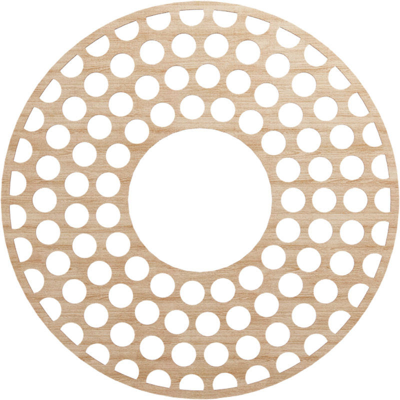 Médaillon de plafond en bois Fink, Aulne, H 40 po x l 40 po x P 0,25 po