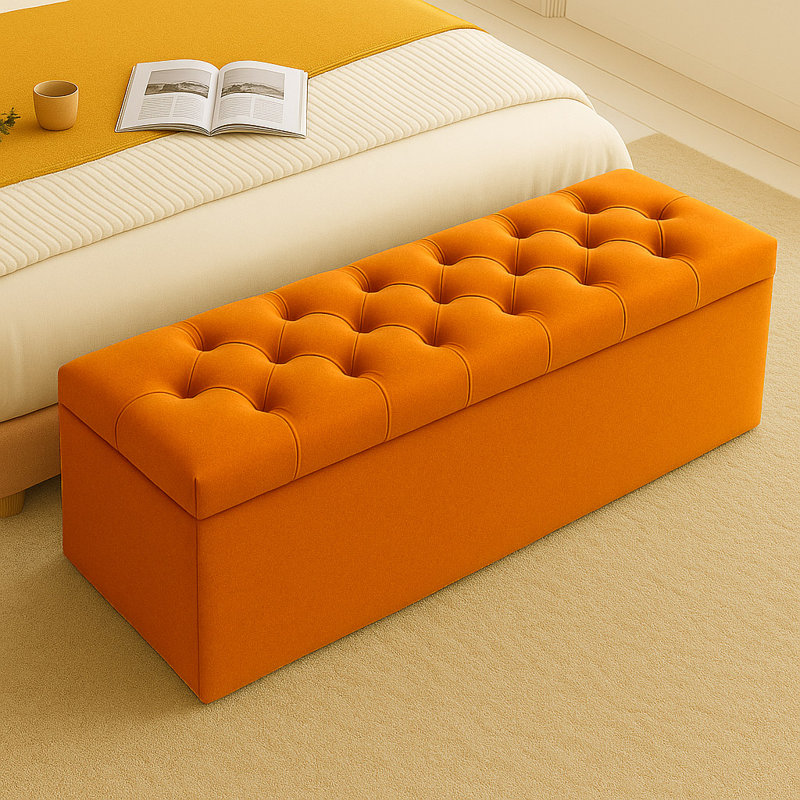 Chesterfield Ottoman Storage Box - Plush Velvet Blanket box - Shoe Bench - End of Bed Bench, 40cm H x 180cm W x 40cm D