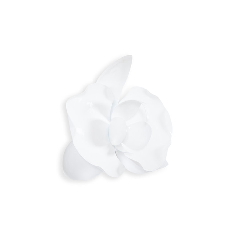 Décoration murale fleur d'orchidée en métal, Blanc