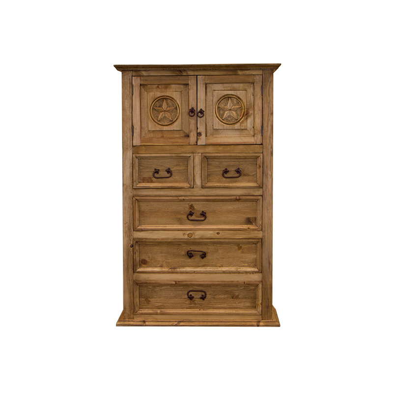 Commode avec étoile sculptée, Beige