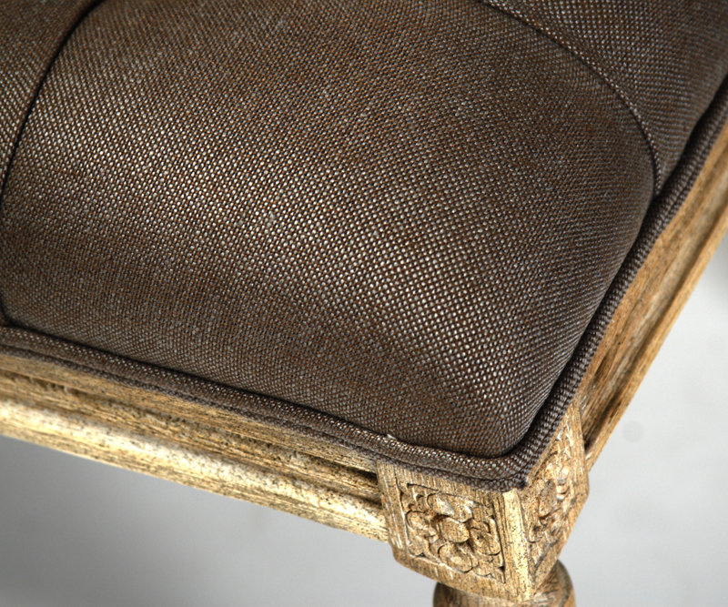 Louis Bench, Aubergine Linen