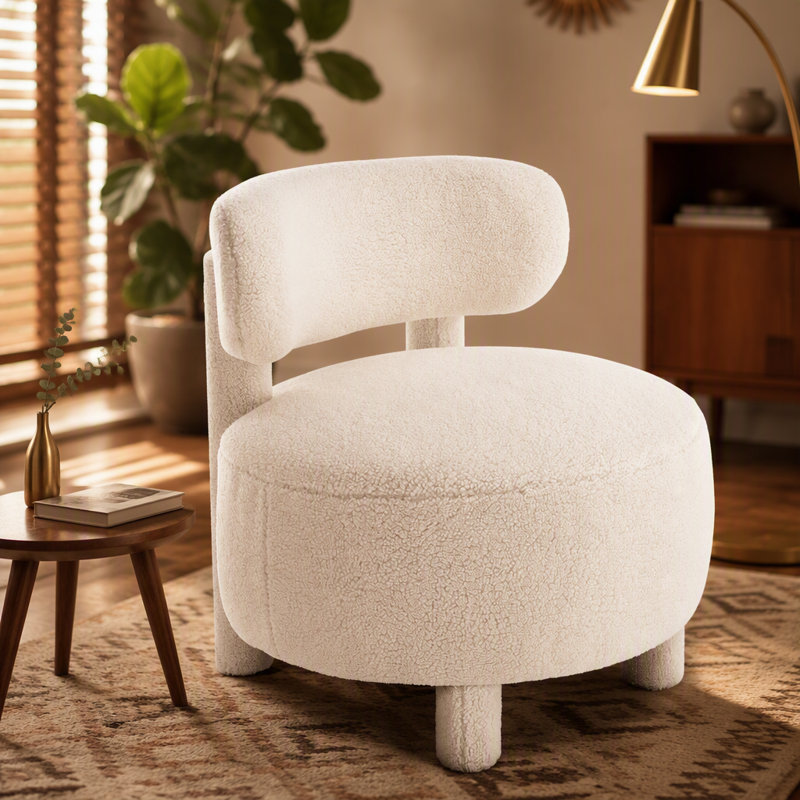 Chaise d'appoint en tissu Teddy
