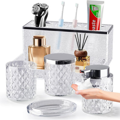 Glass Bathroom Accessory Set
