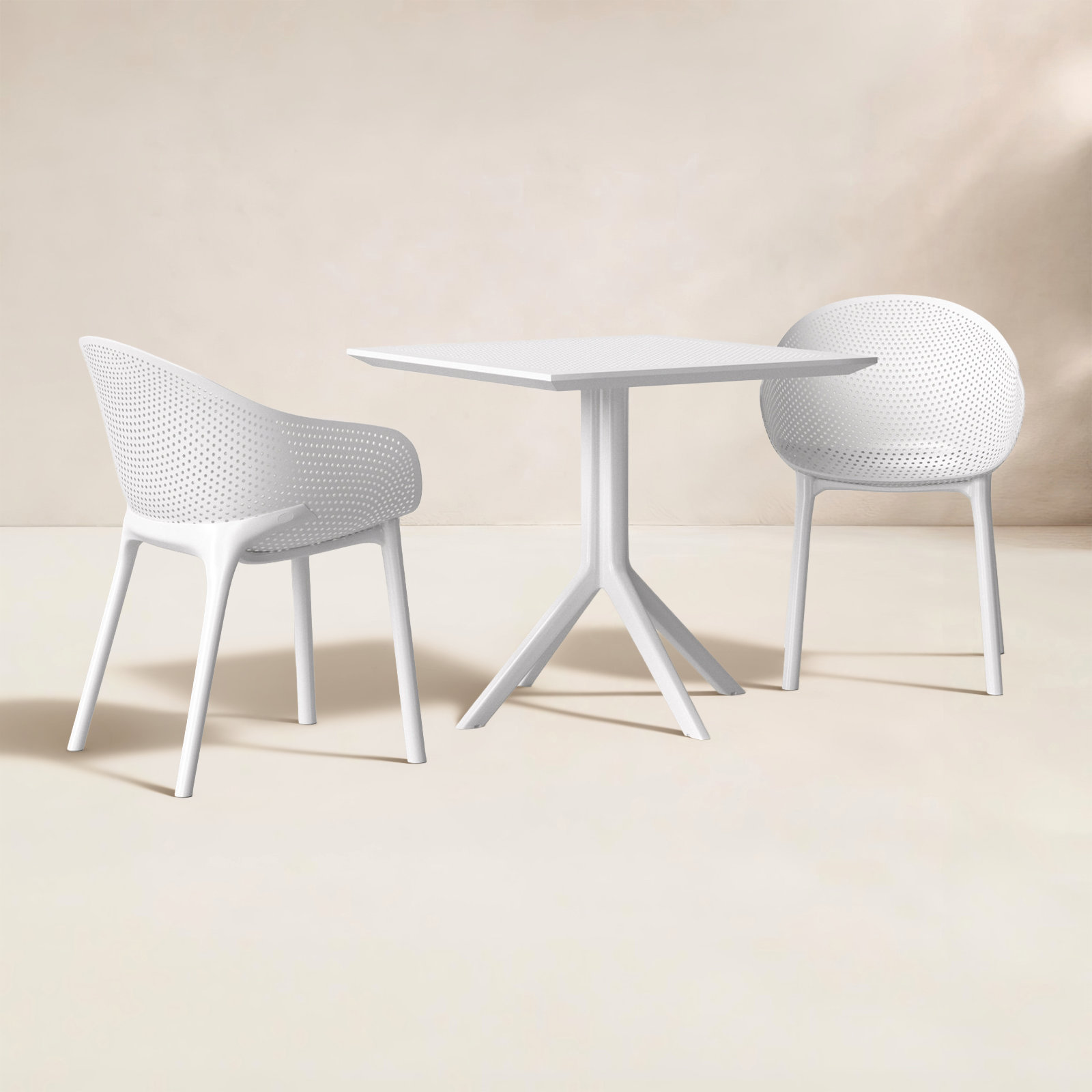 Farrah 32" Patio Bistro Set, White