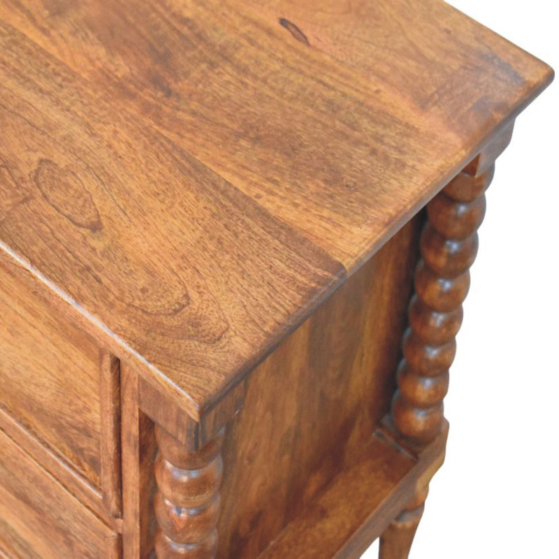 55cm W Solid Wood Bedside Table